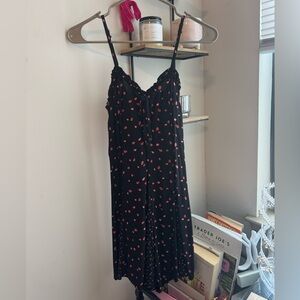 Black Dress with Red Strawberries